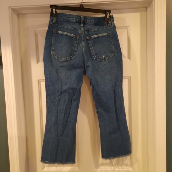 Abercrombie Fitch Jeans Womens 28 6 Short Ultra High‎ Rise Kick Flare Button Fly - Picture 2 of 11